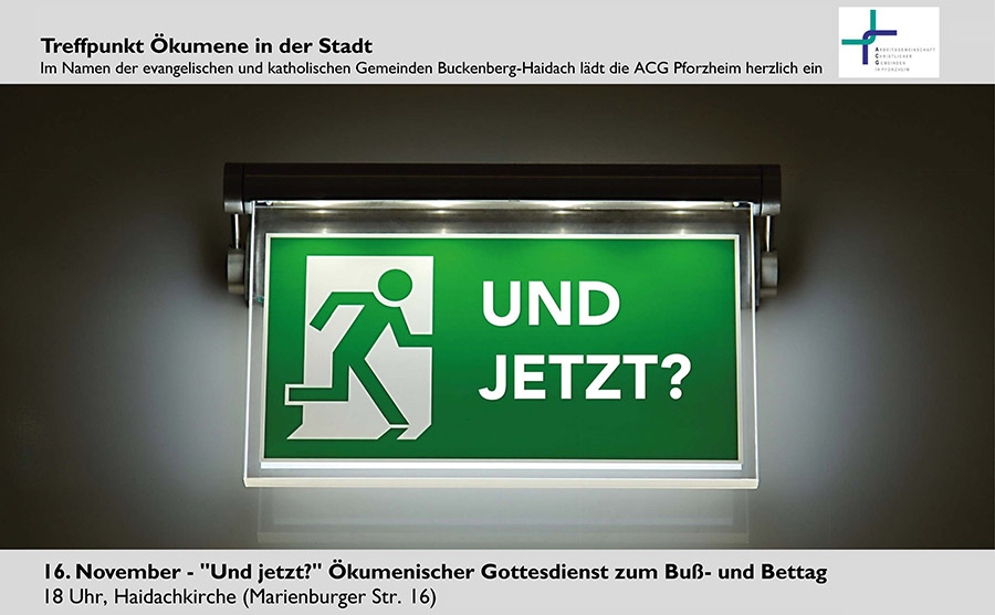 Banner zum Ökumenischen Gottesdienst zum Buß- und Bettag